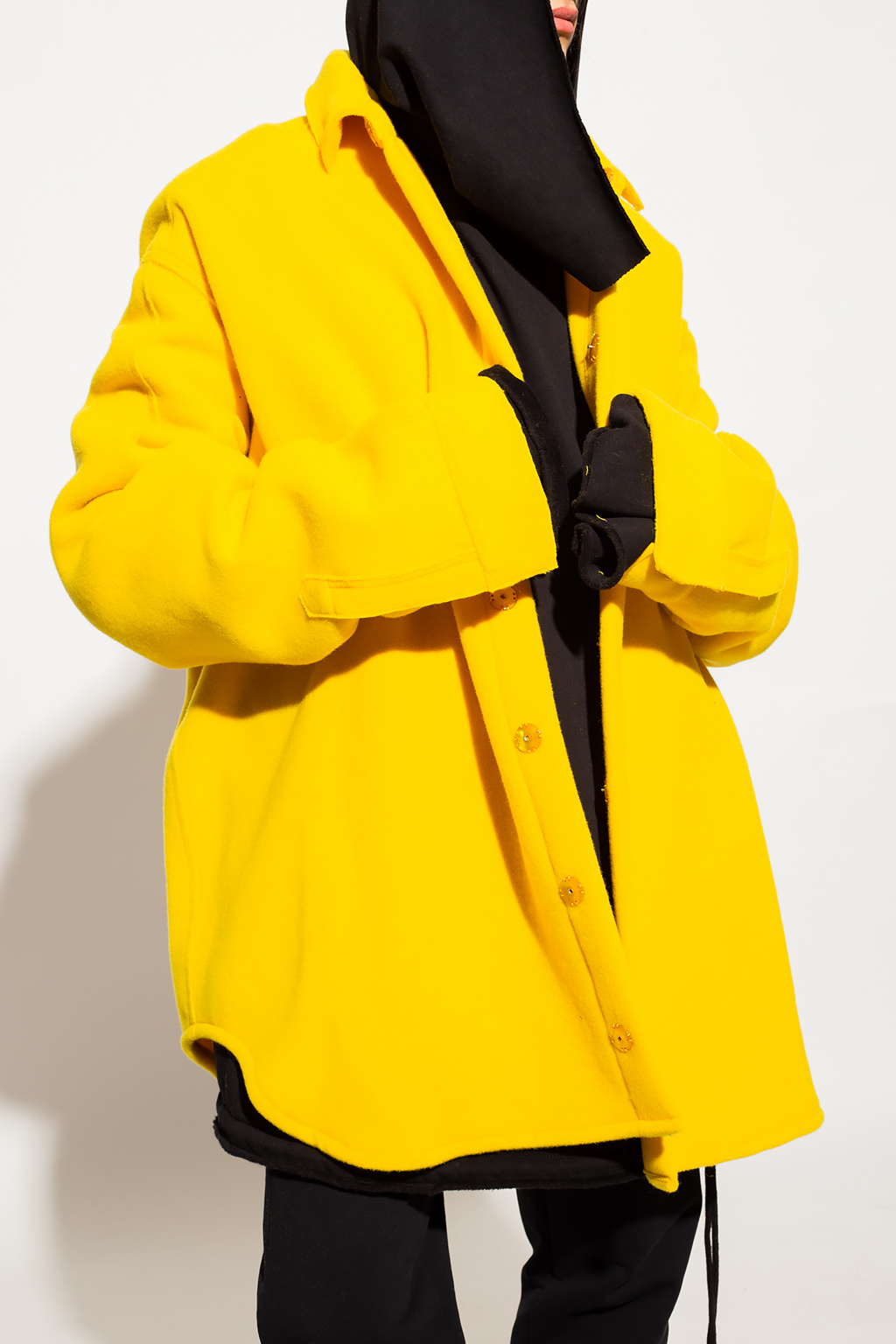 【RAF SIMONS】Singlet Dress/追跡+関税+全国送料込み logo long sleeve mock neck pullover - Yellow Oversize jacket